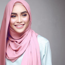 将图片加载到图库查看器,Winter Fashion Long Solid Color Soft Muslim Bubble Chiffon Hijab Scarf Shawls Hijab Elegant Scarf Wrap Lightweight Islamic Head Wear Escharpe Shawls Headband Wraps Lightweight Head Scarves Ladies Hijabs For Women
