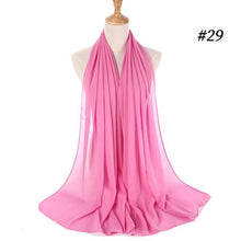 将图片加载到图库查看器,Winter Fashion Long Solid Color Soft Muslim Bubble Chiffon Hijab Scarf Shawls Hijab Elegant Scarf Wrap Lightweight Islamic Head Wear Escharpe Shawls Headband Wraps Lightweight Head Scarves Ladies Hijabs For Women