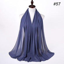 将图片加载到图库查看器,Winter Fashion Long Solid Color Soft Muslim Bubble Chiffon Hijab Scarf Shawls Hijab Elegant Scarf Wrap Lightweight Islamic Head Wear Escharpe Shawls Headband Wraps Lightweight Head Scarves Ladies Hijabs For Women