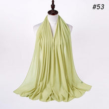 将图片加载到图库查看器,Winter Fashion Long Solid Color Soft Muslim Bubble Chiffon Hijab Scarf Shawls Hijab Elegant Scarf Wrap Lightweight Islamic Head Wear Escharpe Shawls Headband Wraps Lightweight Head Scarves Ladies Hijabs For Women