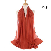 将图片加载到图库查看器,Winter Fashion Long Solid Color Soft Muslim Bubble Chiffon Hijab Scarf Shawls Hijab Elegant Scarf Wrap Lightweight Islamic Head Wear Escharpe Shawls Headband Wraps Lightweight Head Scarves Ladies Hijabs For Women