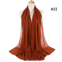 将图片加载到图库查看器,Winter Fashion Long Solid Color Soft Muslim Bubble Chiffon Hijab Scarf Shawls Hijab Elegant Scarf Wrap Lightweight Islamic Head Wear Escharpe Shawls Headband Wraps Lightweight Head Scarves Ladies Hijabs For Women