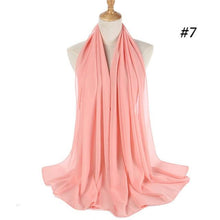 将图片加载到图库查看器,Winter Fashion Long Solid Color Soft Muslim Bubble Chiffon Hijab Scarf Shawls Hijab Elegant Scarf Wrap Lightweight Islamic Head Wear Escharpe Shawls Headband Wraps Lightweight Head Scarves Ladies Hijabs For Women