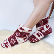 Load image into Gallery viewer, Winter Fur Slippers Women Warm House Slippers Plush Flip Flops Christmas Cotton Indoor Home Shoes Comfort Warm Fluffy Faux Fur Slipper Boots Soft Memory Foam Ankle Booties
