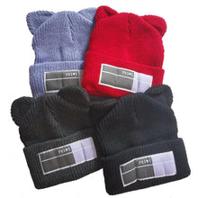 Load image into Gallery viewer, Winter Hats for Woman New Beanies Knitted Hat Cute Ear Girls Autumn Female Beanie Caps Warmer Bonnet Casual Cap Winter Beanie Hats for Women Girls Cable Knit Soft Cute Beanie with Double Pompom Ears Detachable Pompom Fur Hat Girls