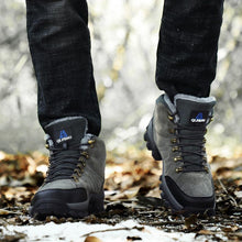 Load image into Gallery viewer, Winter Hiking Shoes Mens Boots Warm Snow Outdoor Sport Combat Boots High Top Non-slip Ankle Boots Winter Warm Outdoor Walking Lace Up Anti-Slip Breathable Ankle Booties Casual Outdoor Shoes