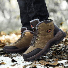 Load image into Gallery viewer, Winter Hiking Shoes Mens Boots Warm Snow Outdoor Sport Combat Boots High Top Non-slip Ankle Boots Winter Warm Outdoor Walking Lace Up Anti-Slip Breathable Ankle Booties Casual Outdoor Shoes