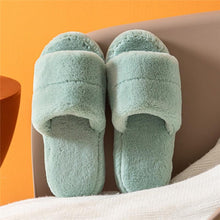 Load image into Gallery viewer, Winter Home Slippers Women Plush Fluffy Flip Flops Warm Shoes Soft Thick Soled Indoor Bedroom Fur Slides Women's Fuzzy Open Toe House Slippers Fancy Plush Slippers