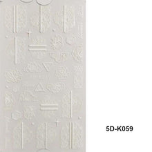 Load image into Gallery viewer, Winter Knit Sweater Cloth Pattern 5D Nails Decal Engraved Embossed Nail Art Adhesive Decals For new year Valentines Gift Palm Leaf Nail Self-Adhesive Decals Nail Stickers Water Transfer Fresh Nail Decals for Nail Art Butterfly Palm