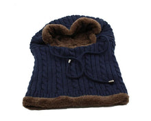 将图片加载到图库查看器,Winter Knitted Hat Beanie Men Beany Skellies Beanies Winter Hats For Women Men Caps Gorgas Bonnet Mask Brand Hats Hooded Cowl Neckerchief with Drawstring Soft Balaclava Pullover Knitted Beanie for Adults Men Women Ski Caps