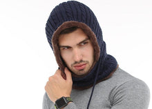 将图片加载到图库查看器,Winter Knitted Hat Beanie Men Beany Skellies Beanies Winter Hats For Women Men Caps Gorgas Bonnet Mask Brand Hats Hooded Cowl Neckerchief with Drawstring Soft Balaclava Pullover Knitted Beanie for Adults Men Women Ski Caps