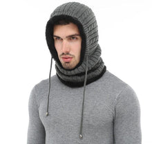 将图片加载到图库查看器,Winter Knitted Hat Beanie Men Beany Skellies Beanies Winter Hats For Women Men Caps Gorgas Bonnet Mask Brand Hats Hooded Cowl Neckerchief with Drawstring Soft Balaclava Pullover Knitted Beanie for Adults Men Women Ski Caps