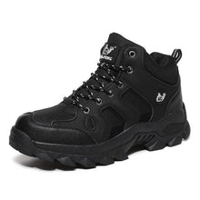 将图片加载到图库查看器,Winter Leather Mens Boots Fur Super Warm Snow Boots Men Winter Work Casual Shoes High Top Rubber Boots Winter Warm Outdoor Walking Lace Up Anti-Slip Breathable Ankle Booties