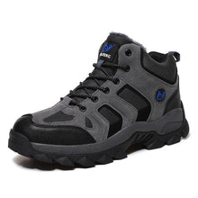 将图片加载到图库查看器,Winter Leather Mens Boots Fur Super Warm Snow Boots Men Winter Work Casual Shoes High Top Rubber Boots Winter Warm Outdoor Walking Lace Up Anti-Slip Breathable Ankle Booties