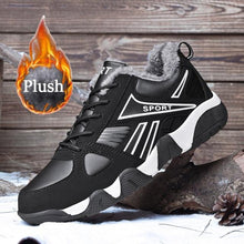 将图片加载到图库查看器,Winter Leather Sneakers Keep Warm Waterproof Mans Sneakers Work Casual Shoes Mens Autumn Anti-slip Leather Lace Up Lightweight Soft Modern Comfortable Classic Walking Sneakers