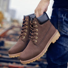 将图片加载到图库查看器,Winter Luxury Shoes Mens Flat Heel Boots Fashion Warm Ankle Boots Outdoor Warm Non Slip Fur Lined Ankle Boots Leather Winter Walking Shoes For Mens