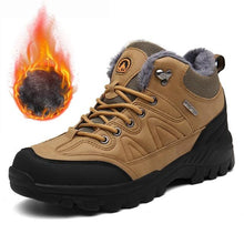 Load image into Gallery viewer, Winter Men's Boots Warm Snow Boots High Quality Leather Waterproof Outdoor Men Hiking Boots Waterproof Non-Slip Trail Fur Lined Ankle Boots Leather Winter Shoes