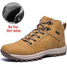 Load image into Gallery viewer, Winter Mens Boots Plush Warm Snow Boots Waterproof Outdoor Short Boots Leather Ankle Hiking Boots Mens Waterproof Outdoor Snow Boots Winter Cold Weather Shoes