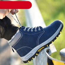 Load image into Gallery viewer, Winter Safety Shoes Waterproof Men's Boots Outdoor Warm Waterproof Non-slip Ankle Snow Boot Thick Plush Rubber Outdoor Snow Boots Winter Trail Camping Durable Cold Weather Shoes