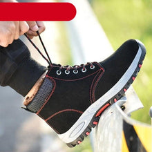 Load image into Gallery viewer, Winter Safety Shoes Waterproof Men's Boots Outdoor Warm Waterproof Non-slip Ankle Snow Boot Thick Plush Rubber Outdoor Snow Boots Winter Trail Camping Durable Cold Weather Shoes