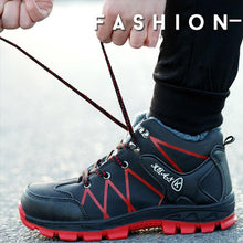 Load image into Gallery viewer, Winter Safety Shoes Waterproof Men's Boots Outdoor Warm Waterproof Non-slip Ankle Snow Boot Thick Plush Rubber Outdoor Snow Boots Winter Trail Camping Durable Cold Weather Shoes