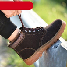 Load image into Gallery viewer, Winter Safety Shoes Waterproof Men's Boots Outdoor Warm Waterproof Non-slip Ankle Snow Boot Thick Plush Rubber Outdoor Snow Boots Winter Trail Camping Durable Cold Weather Shoes