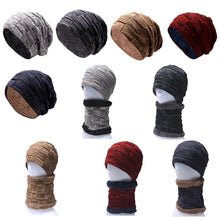 Load image into Gallery viewer, Winter Scarf Hat Set Outdoor Sport Warm Beanies Hat For Men Knitted Hats Bandana Hiking Camping Kid Neck Warmer Cap Neck Gaiter Winter Knitted Beanie Scarf Men Hat Neck Warmer Gaiter Face Cover Winter Beanie Hat Scarf Set Fleece Lined Skull Cap Winter Hat