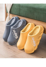 Load image into Gallery viewer, Winter Slippers Warm Men Shoes Waterproof Women Couples Non-Slip Plush Cotton Indoor Outdoor Cozy Home Autumn Thick Slippers Cozy Slip-On Memory Foam Fur House Slippers Warm Fleece Lining Indoor Outdoor Garden Bedroom Plush Shoes