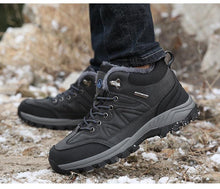 Load image into Gallery viewer, Winter Snow Boots Waterproof Leather Sneakers Super Warm Men's Boots Outdoor Hiking Boots Warm Fur Line Hiking Boot Outdoor Walking Shoes Casual Leather Booties For Men