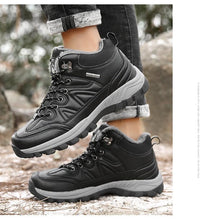 Load image into Gallery viewer, Winter Snow Boots Waterproof Leather Sneakers Super Warm Men's Boots Outdoor Hiking Boots Warm Fur Line Hiking Boot Outdoor Walking Shoes Casual Leather Booties For Men