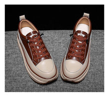 Load image into Gallery viewer, Winter Thich Womans Sneakers Warm Casual Vulcanized Shoes High Platform Boots Lace Up High Top Leather Sneakers Woman High Fashion Thick Soled Sports Walking Platform Shoes 7CM