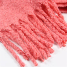 Load image into Gallery viewer, Winter Thick Soft Solid Color Warm Scarf Cashmere Hijabs Lightweight Warm Scarves Wraps Elegant Big Tassels Shawl Long Stole Mufflers For Women