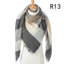 Load image into Gallery viewer, Winter Warm Soft Bandana Plaid Warm Headwear Triangle Scarves Scarf Cashmere Scarf Knit Wraps Shawls Hijabs Shawls Escharpe Elegant Cashmere Scarf Head Wrap Bandana Blanket Shawls Wraps For Female