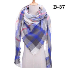 Load image into Gallery viewer, Winter Warm Soft Bandana Plaid Warm Headwear Triangle Scarves Scarf Cashmere Scarf Knit Wraps Shawls Hijabs Shawls Escharpe Elegant Cashmere Scarf Head Wrap Bandana Blanket Shawls Wraps For Female