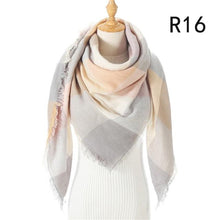 Load image into Gallery viewer, Winter Warm Soft Bandana Plaid Warm Headwear Triangle Scarves Scarf Cashmere Scarf Knit Wraps Shawls Hijabs Shawls Escharpe Elegant Cashmere Scarf Head Wrap Bandana Blanket Shawls Wraps For Female