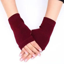 Load image into Gallery viewer, Winter Warm Thickening Wool Gloves Knitted Flip Fingerless Exposed Finger Thick Gloves Mittens Soft Cold Weather Women Gloves