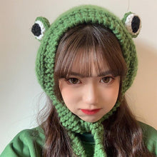 将图片加载到图库查看器,Winter Women Frog Crochet Knitted Hat Hip Hop Skellies Beanies Streetwear Costume Accessory Gift Warm Party Bonnets Cap Kids Knitted Beanie Hat Cute Frog Cartoon Winter Warmer Cap with Big Eyes for Baby Boys Girls