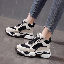Load image into Gallery viewer, Winter Women's Sneakers Fashion Breathable Casual Running Winter Warm Anti-Slip Soft Sole Warm Fur Lined Winter Womens High Heels Sneakers