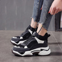 Load image into Gallery viewer, Winter Women's Sneakers Fashion Breathable Casual Running Winter Warm Anti-Slip Soft Sole Warm Fur Lined Winter Womens High Heels Sneakers