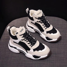 Load image into Gallery viewer, Winter Women's Sneakers Fashion Breathable Casual Running Winter Warm Anti-Slip Soft Sole Warm Fur Lined Winter Womens High Heels Sneakers