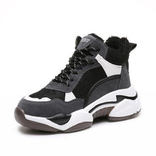 Load image into Gallery viewer, Winter Women's Sneakers Fashion Breathable Casual Running Winter Warm Anti-Slip Soft Sole Warm Fur Lined Winter Womens High Heels Sneakers