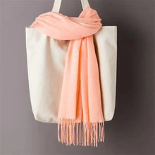 将图片加载到图库查看器,Winter Women Scarf Female Scarves For Women Solid Shawl Wraps For Winter Casual Wear Travel Friendly Wool Tassel Scarf Fashion Solid Color Toddler Soft Warm Scarves