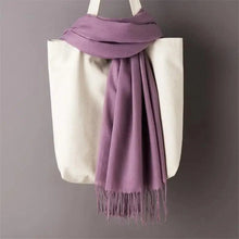将图片加载到图库查看器,Winter Women Scarf Female Scarves For Women Solid Shawl Wraps For Winter Casual Wear Travel Friendly Wool Tassel Scarf Fashion Solid Color Toddler Soft Warm Scarves