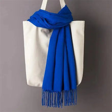 将图片加载到图库查看器,Winter Women Scarf Female Scarves For Women Solid Shawl Wraps For Winter Casual Wear Travel Friendly Wool Tassel Scarf Fashion Solid Color Toddler Soft Warm Scarves