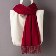 将图片加载到图库查看器,Winter Women Scarf Female Scarves For Women Solid Shawl Wraps For Winter Casual Wear Travel Friendly Wool Tassel Scarf Fashion Solid Color Toddler Soft Warm Scarves