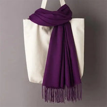 将图片加载到图库查看器,Winter Women Scarf Female Scarves For Women Solid Shawl Wraps For Winter Casual Wear Travel Friendly Wool Tassel Scarf Fashion Solid Color Toddler Soft Warm Scarves