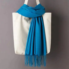 将图片加载到图库查看器,Winter Women Scarf Female Scarves For Women Solid Shawl Wraps For Winter Casual Wear Travel Friendly Wool Tassel Scarf Fashion Solid Color Toddler Soft Warm Scarves