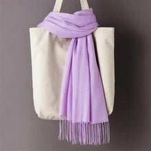 将图片加载到图库查看器,Winter Women Scarf Female Scarves For Women Solid Shawl Wraps For Winter Casual Wear Travel Friendly Wool Tassel Scarf Fashion Solid Color Toddler Soft Warm Scarves