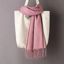将图片加载到图库查看器,Winter Women Scarf Female Scarves For Women Solid Shawl Wraps For Winter Casual Wear Travel Friendly Wool Tassel Scarf Fashion Solid Color Toddler Soft Warm Scarves