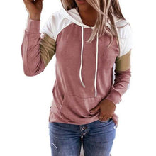 Load image into Gallery viewer, Winter Women’s Fashion Casual Sweatshirts Long Sleeve Hooded Pullover Loose Block Color Pockets Sweatshirts